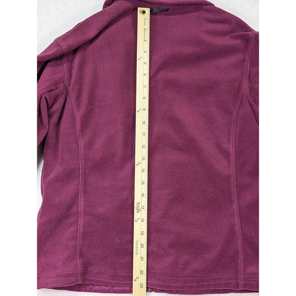Columbia Full Zip Fleece Jacket Womens M Pink Cabincore Granola Girl Athleisure - Picture 8 of 11
